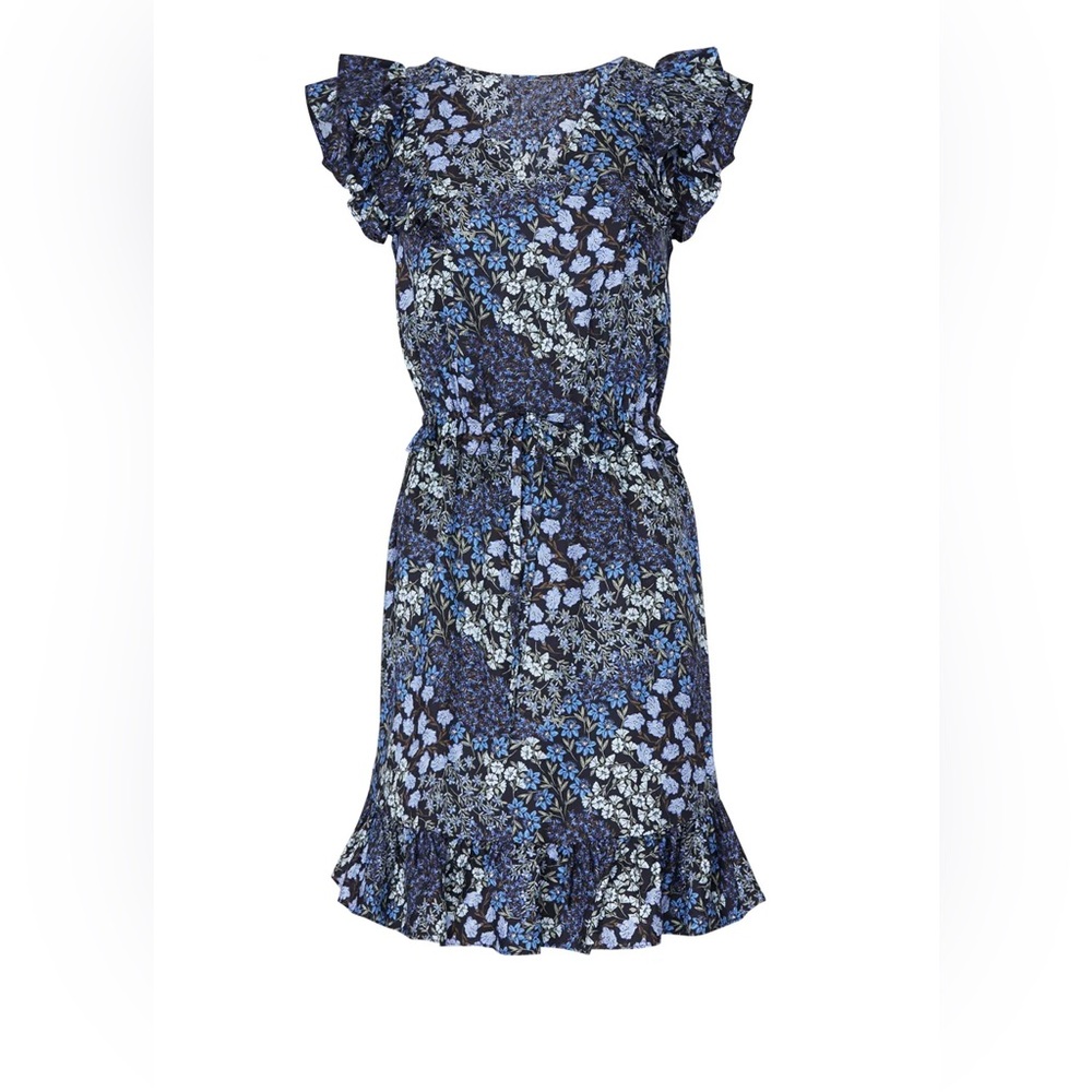 Rebecca Taylor Navy Silk Floral Minidress